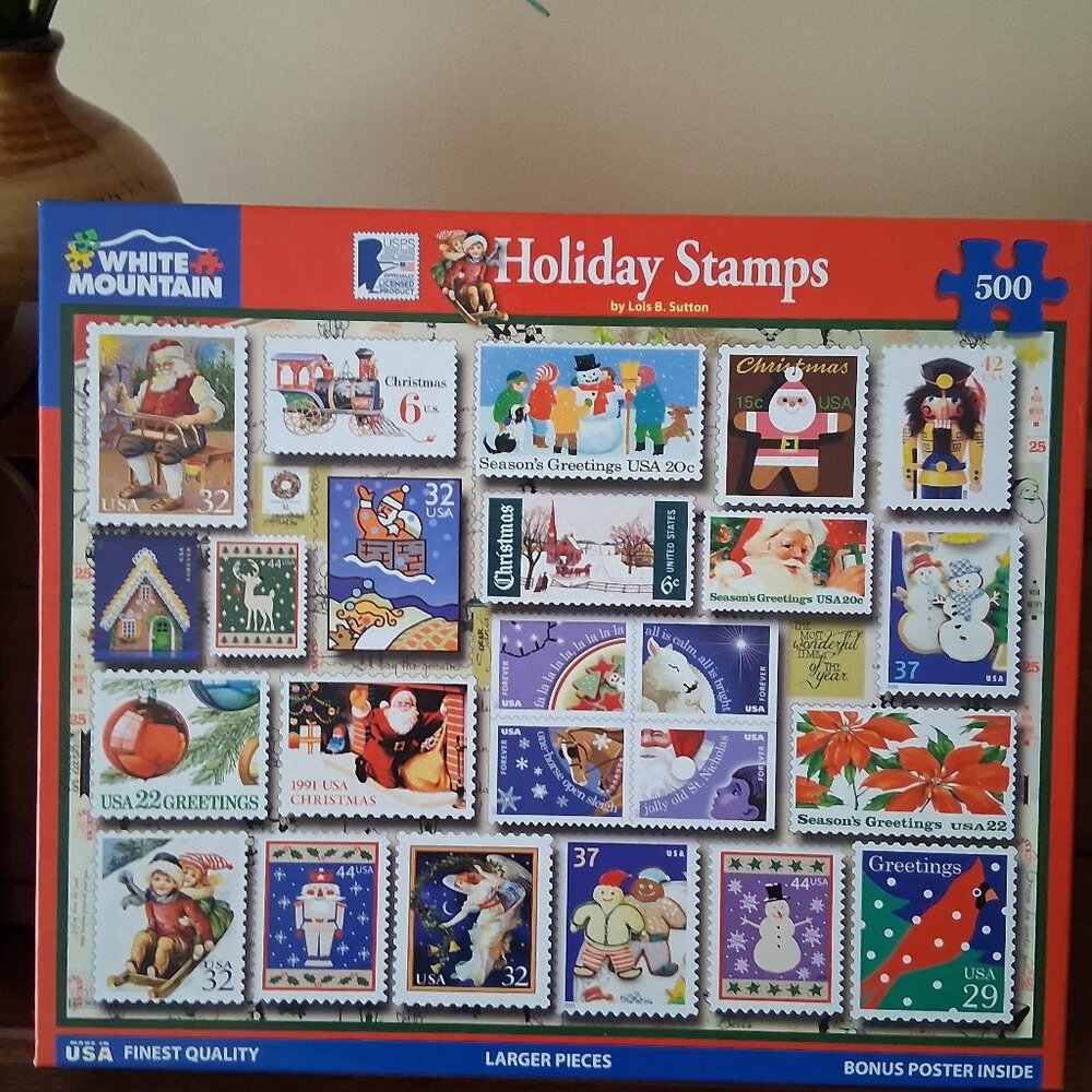 Jigsaw Puzzle - Holiday Stamps - 500 Pieces by White Mountain